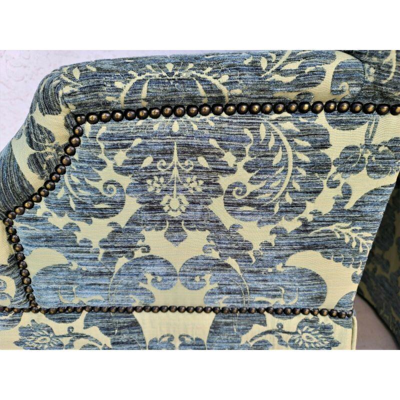 Velvet Damask French Dining Accent Chairs - A Pair 3