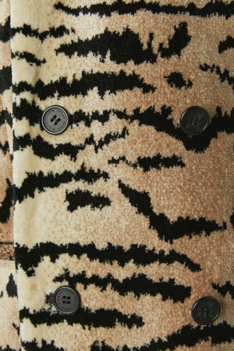 Chaqueta de terciopelo de doble botonadura con estampado animal GIAMBATTISTA VALLI Y H&M Hombre Marrón en venta