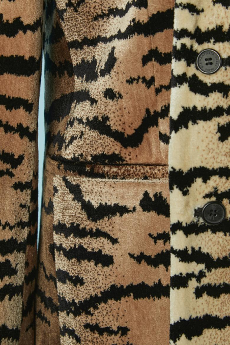 De los hombres Chaqueta de terciopelo de doble botonadura con estampado animal GIAMBATTISTA VALLI Y H&M Hombre en venta