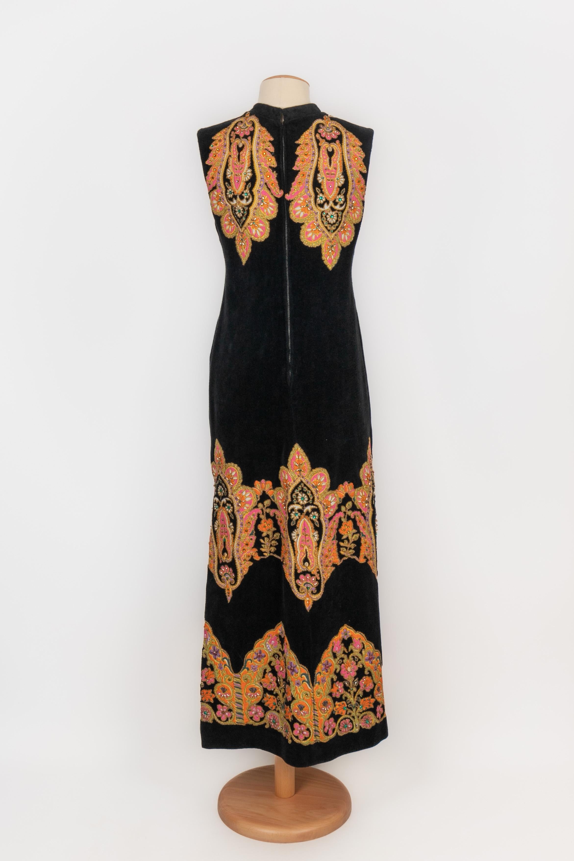 Samtkleid 1960er Jahre Damen im Angebot