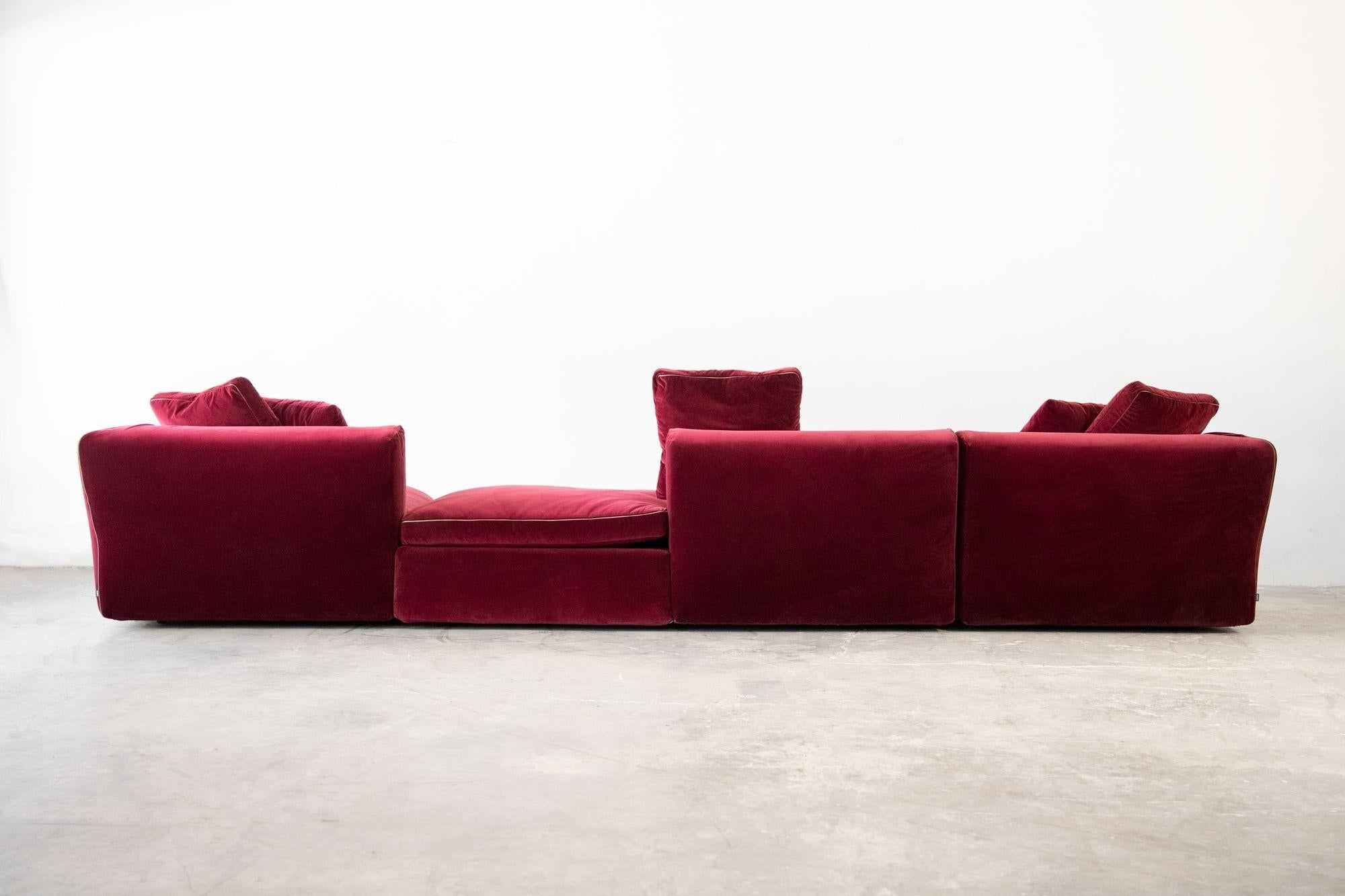 Modern Velvet 'Dress-Up' Sectional Sofa Designed by Rodolfo Dordoni for Cassina For Sale