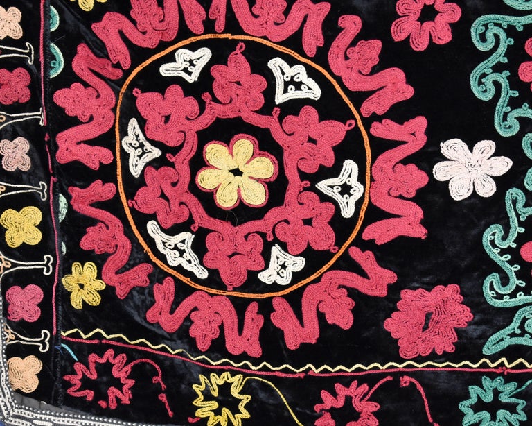 Velvet Embroidered Kyrgyzstan Hanging For Sale at 1stDibs