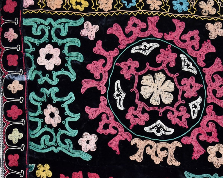 Velvet Embroidered Kyrgyzstan Hanging For Sale at 1stDibs