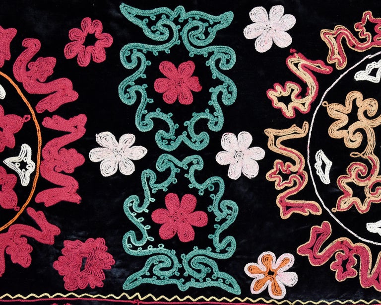 Velvet Embroidered Kyrgyzstan Hanging For Sale at 1stDibs