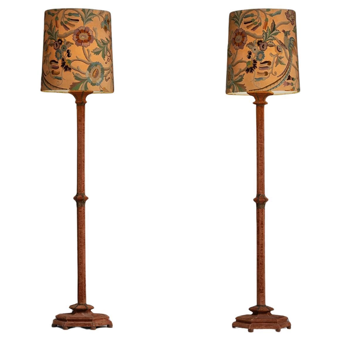 Lampadaire en velours, Angleterre circa 1900 en vente