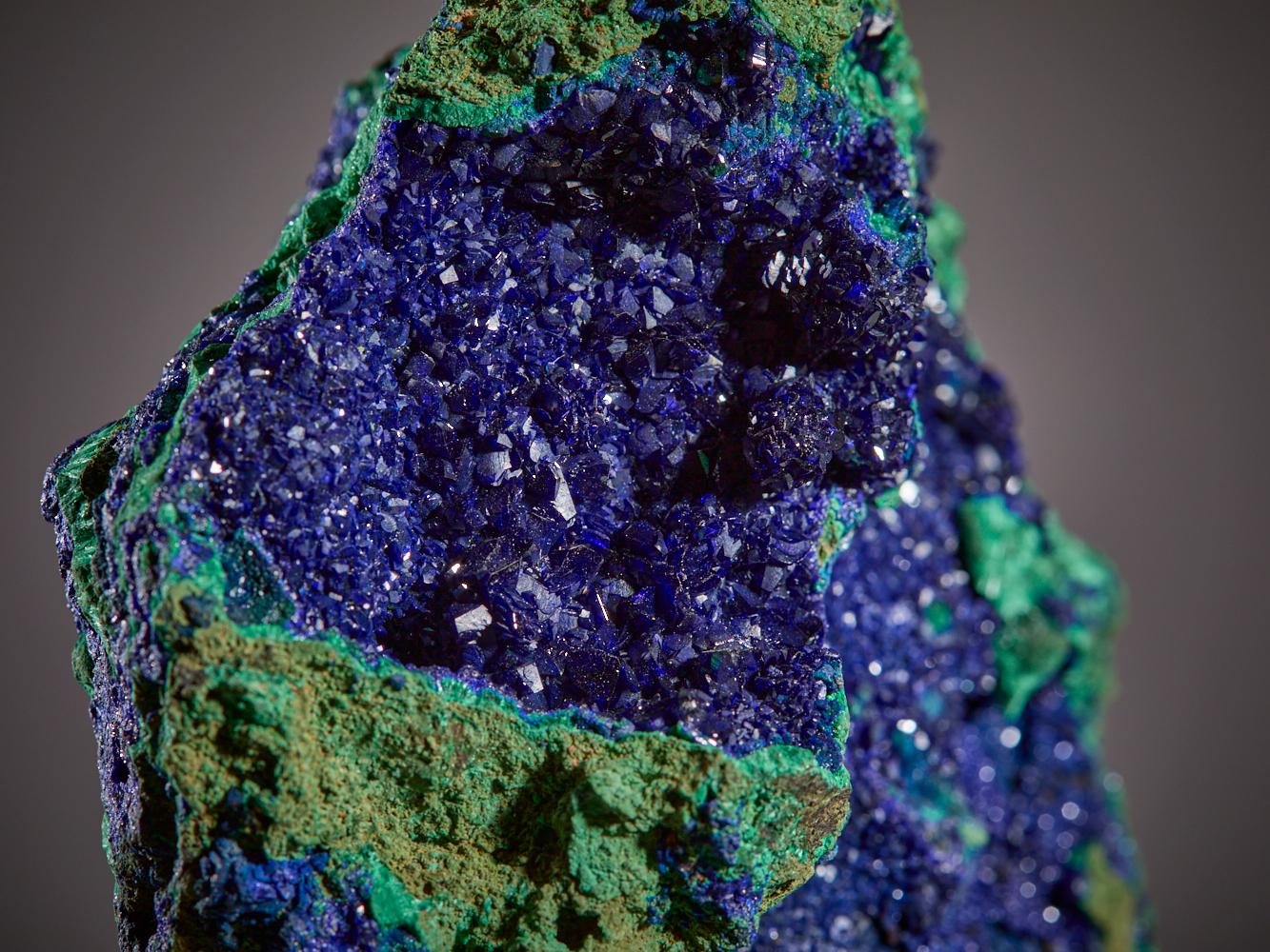 Fusione vellutata di azzurrite e malachite in vendita 10