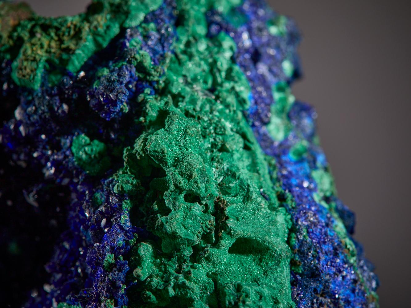 Fusione vellutata di azzurrite e malachite in vendita 14