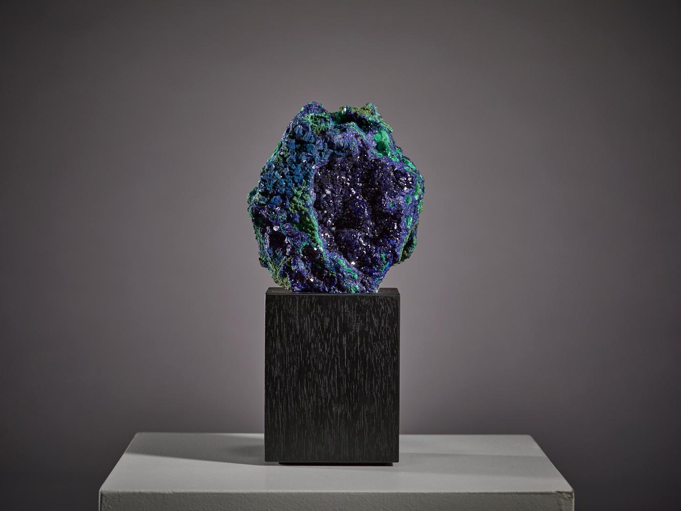 Fino al XVIII secolo Fusione vellutata di azzurrite e malachite in vendita