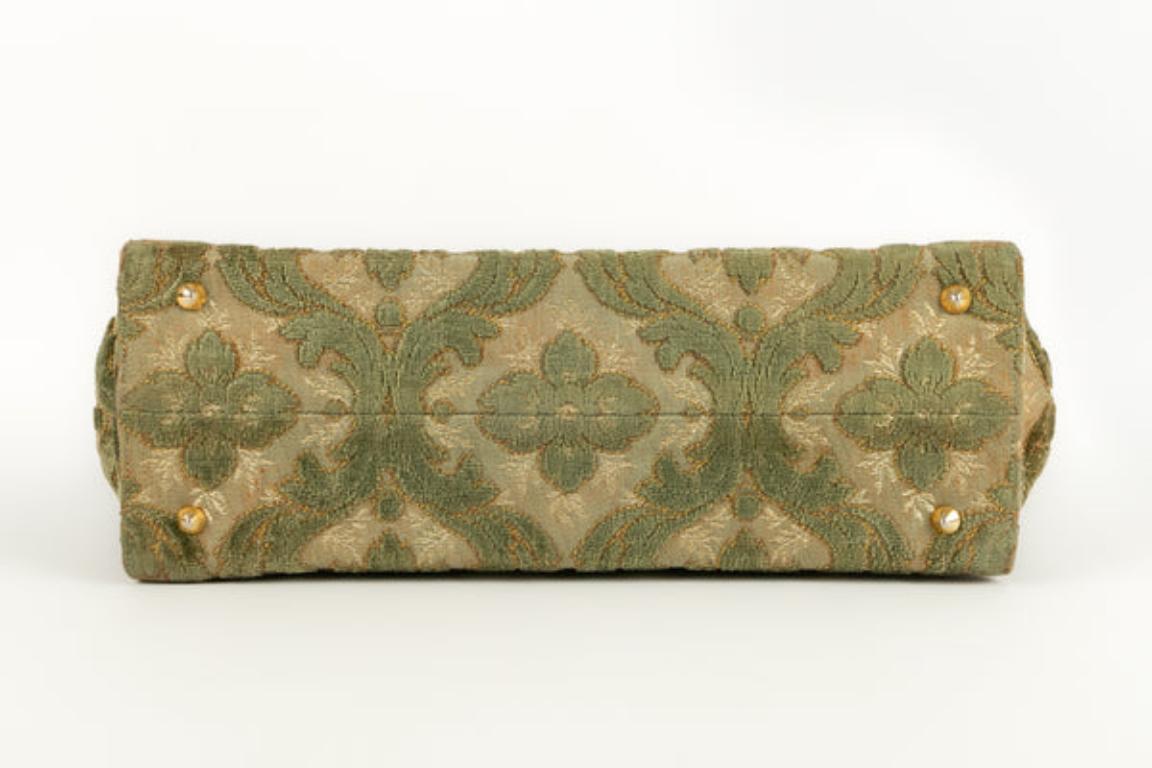 Women's Velvet Handbag in Shades of Green For Sale