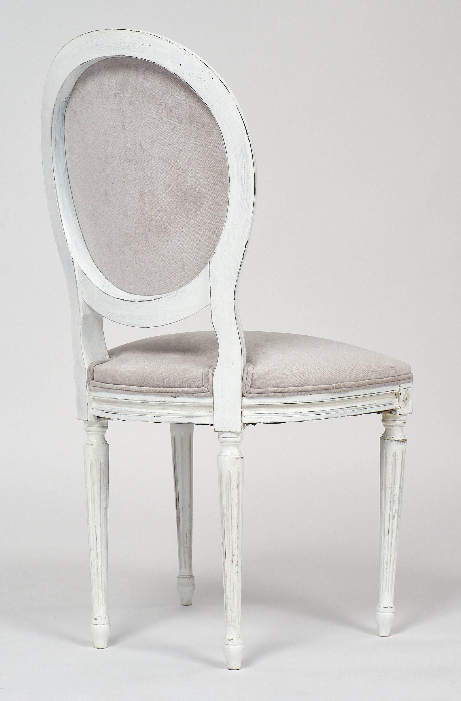 Early 20th Century Velvet Louis XVI Style Dining Chairs