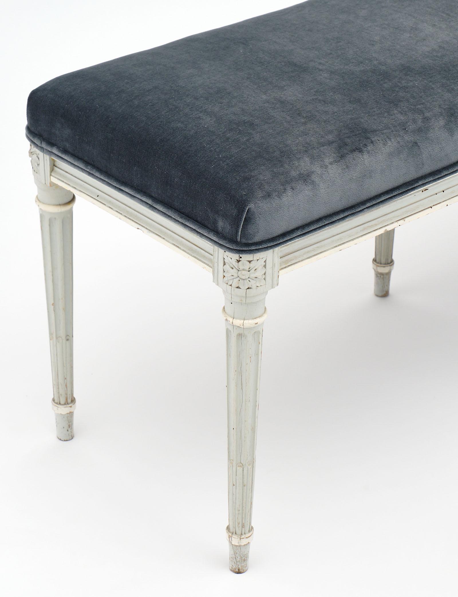 Velvet Louis XVI Style Piano Bench 1