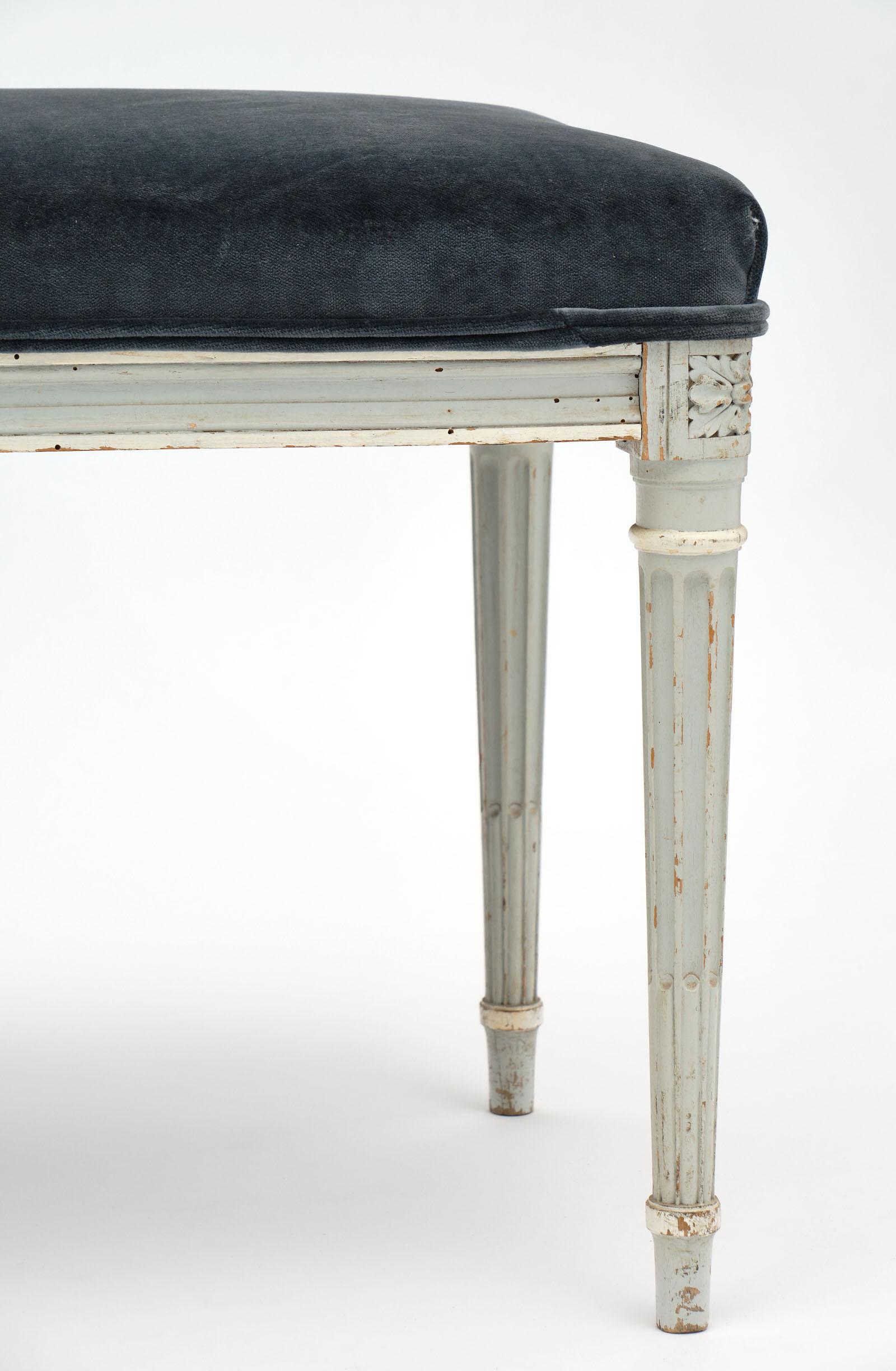 Velvet Louis XVI Style Piano Bench 2