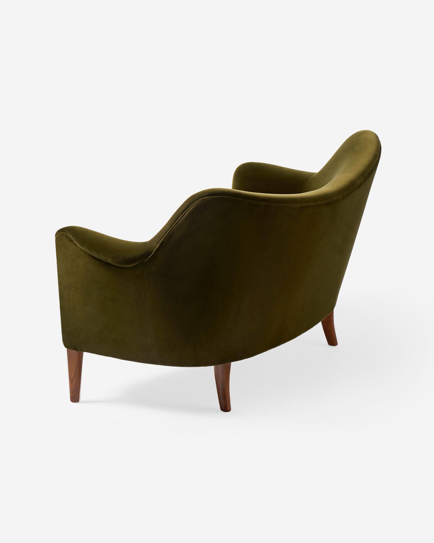 Samt-Liebes-Sofa von Alfred Christensen um 1950 (Dänisch) im Angebot