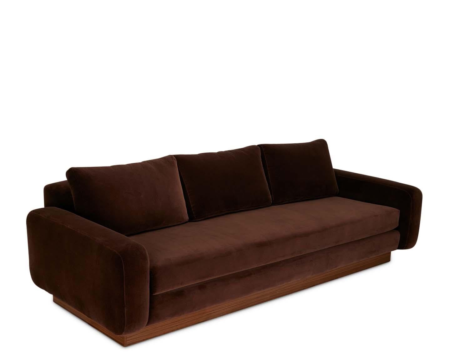 Mid-Century Modern Velvet Mesa Sofa by Lawson-Fenning For Sale