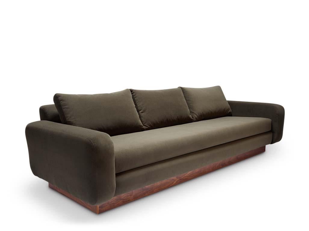 Mid-Century Modern Velvet Mesa Sofa by Lawson-Fenning For Sale