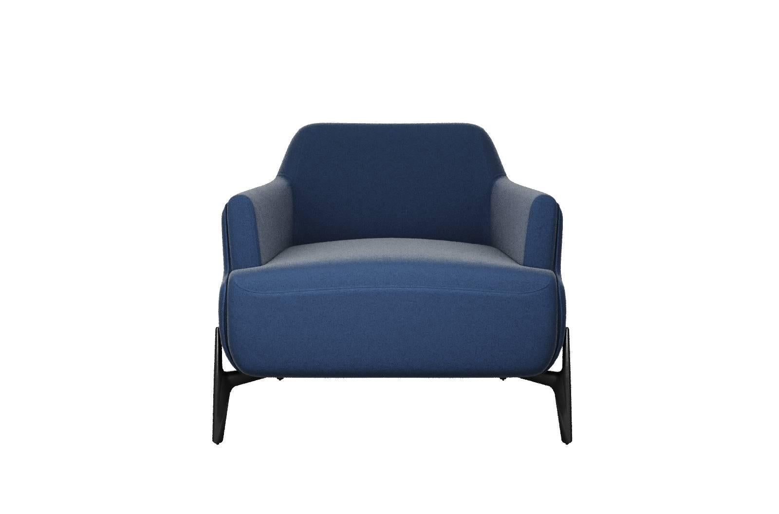 Velvet Navy Blue Colorado Armchair in Stock In Excellent Condition In Miami, FL