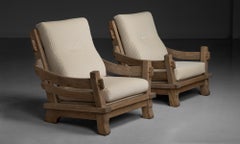 Velvet & Oak Armchairs, France circa 1970