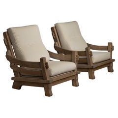 Velvet & Oak Armchairs, France circa 1970