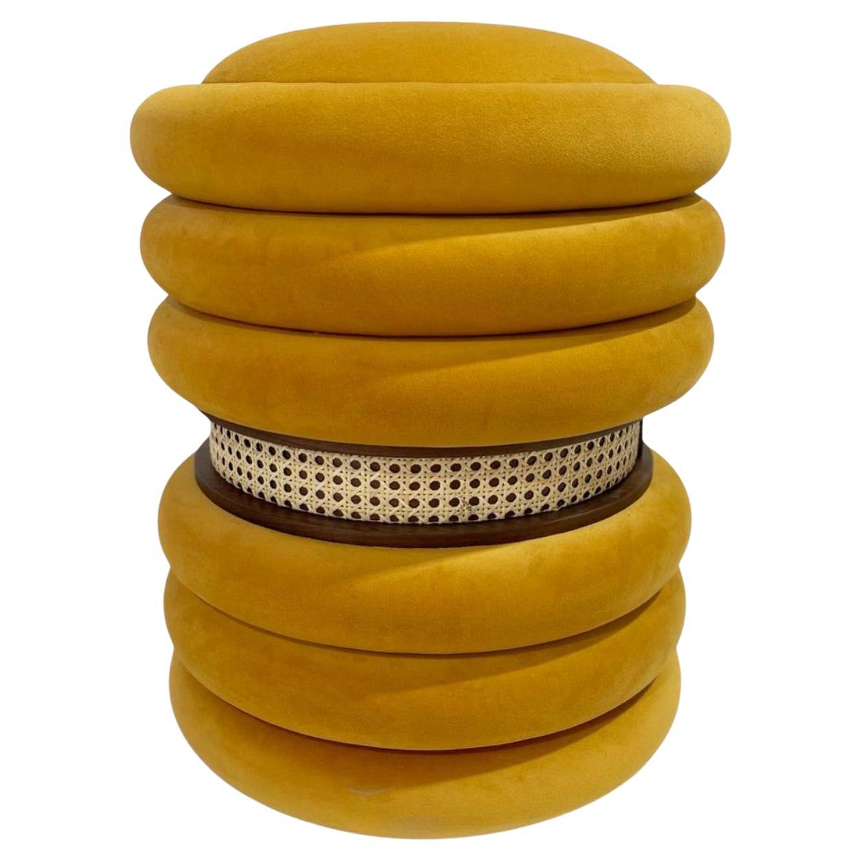 Velvet Ottoman By Serge De Troyer