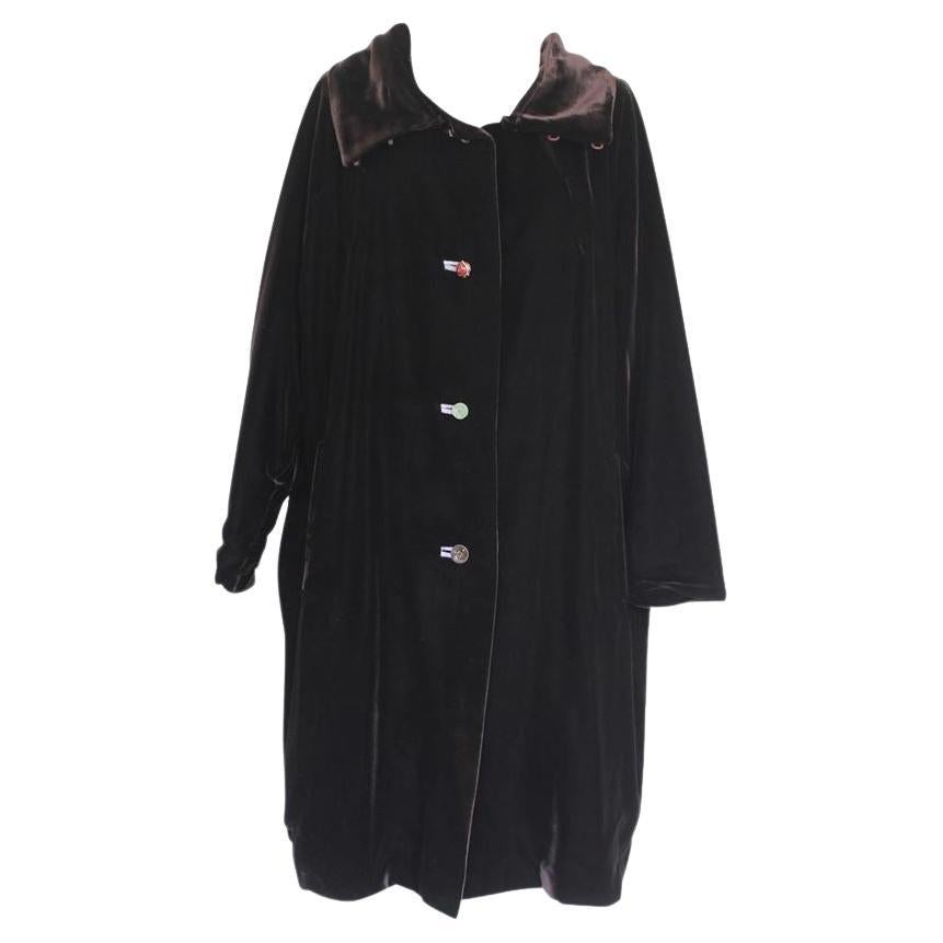 Marina Sinibaldi Velvet overcoat size 42 For Sale