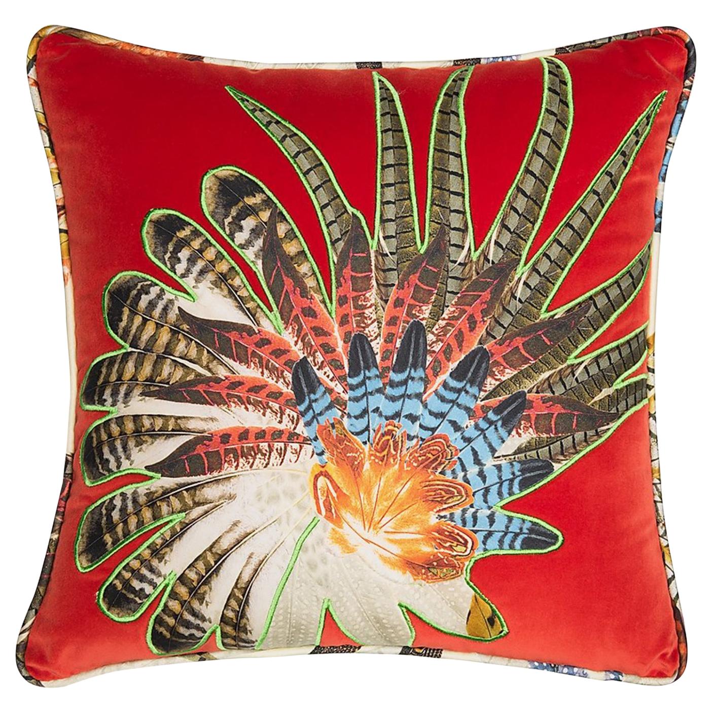 Velvet Pillow with Casamance Applique Detail im Angebot