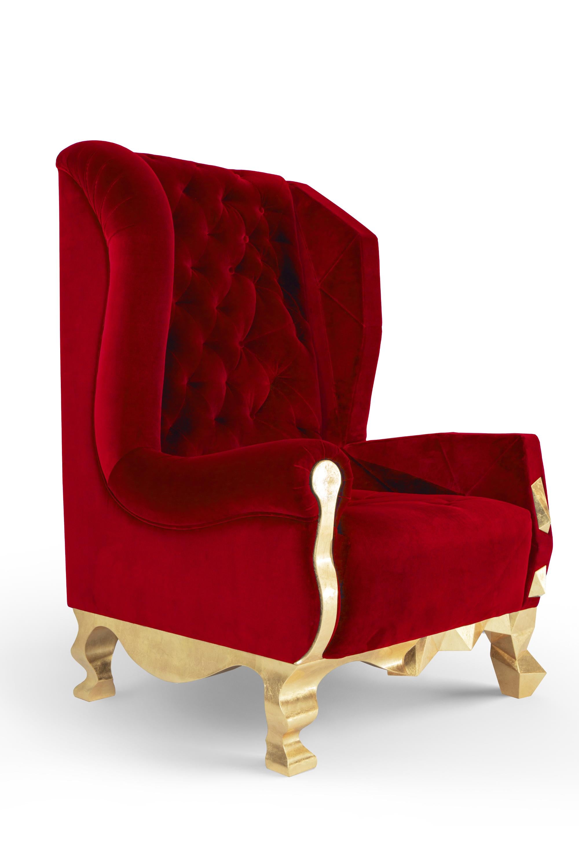 Rosa Samt-Sessel von Royal Stranger 2