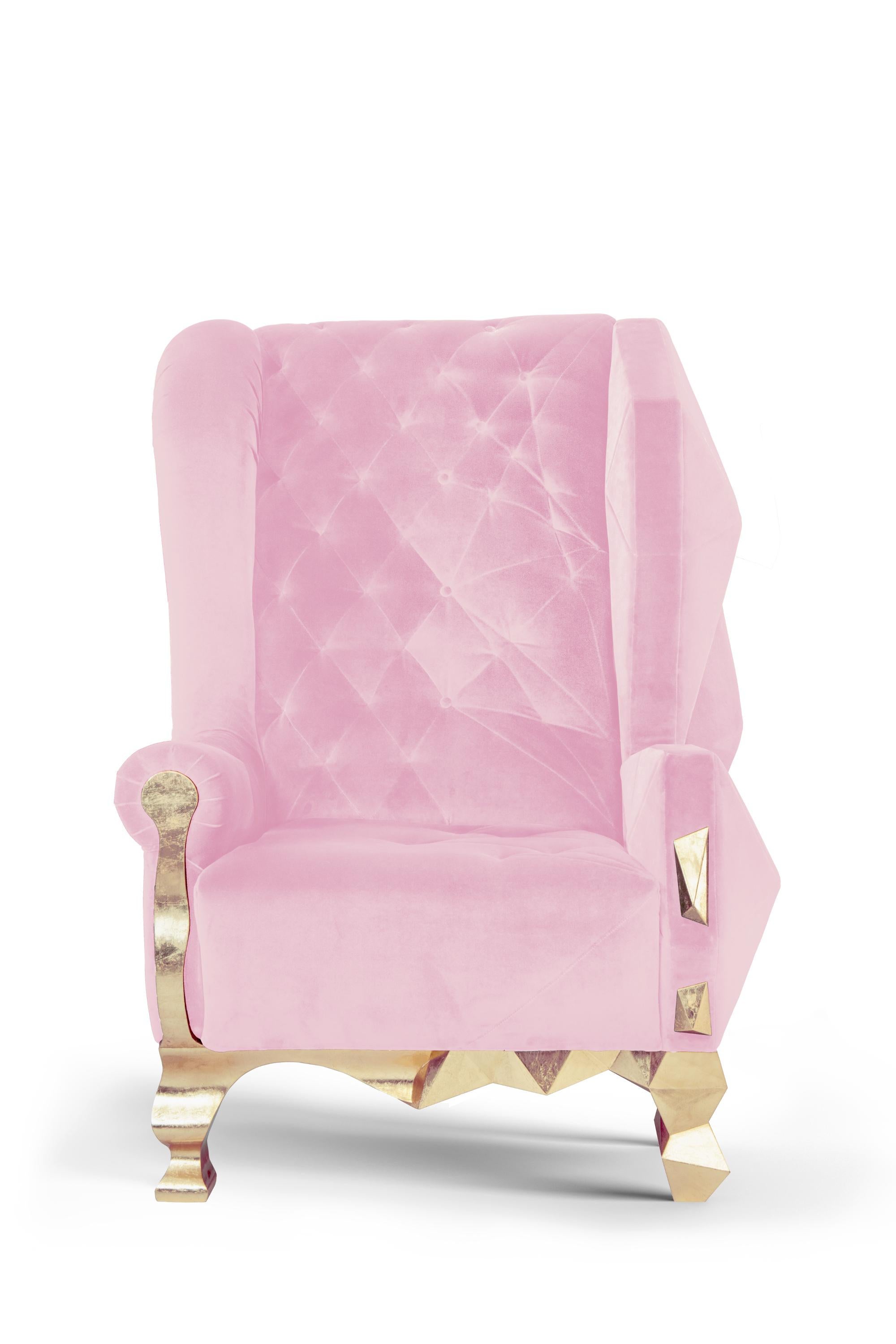 Modern Velvet Pink Rockchair by Royal Stranger For Sale