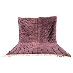 VELVET PLÛME Tapis de laine berbère Moderne Tissé à la main Grand Minimaliste Contemporain