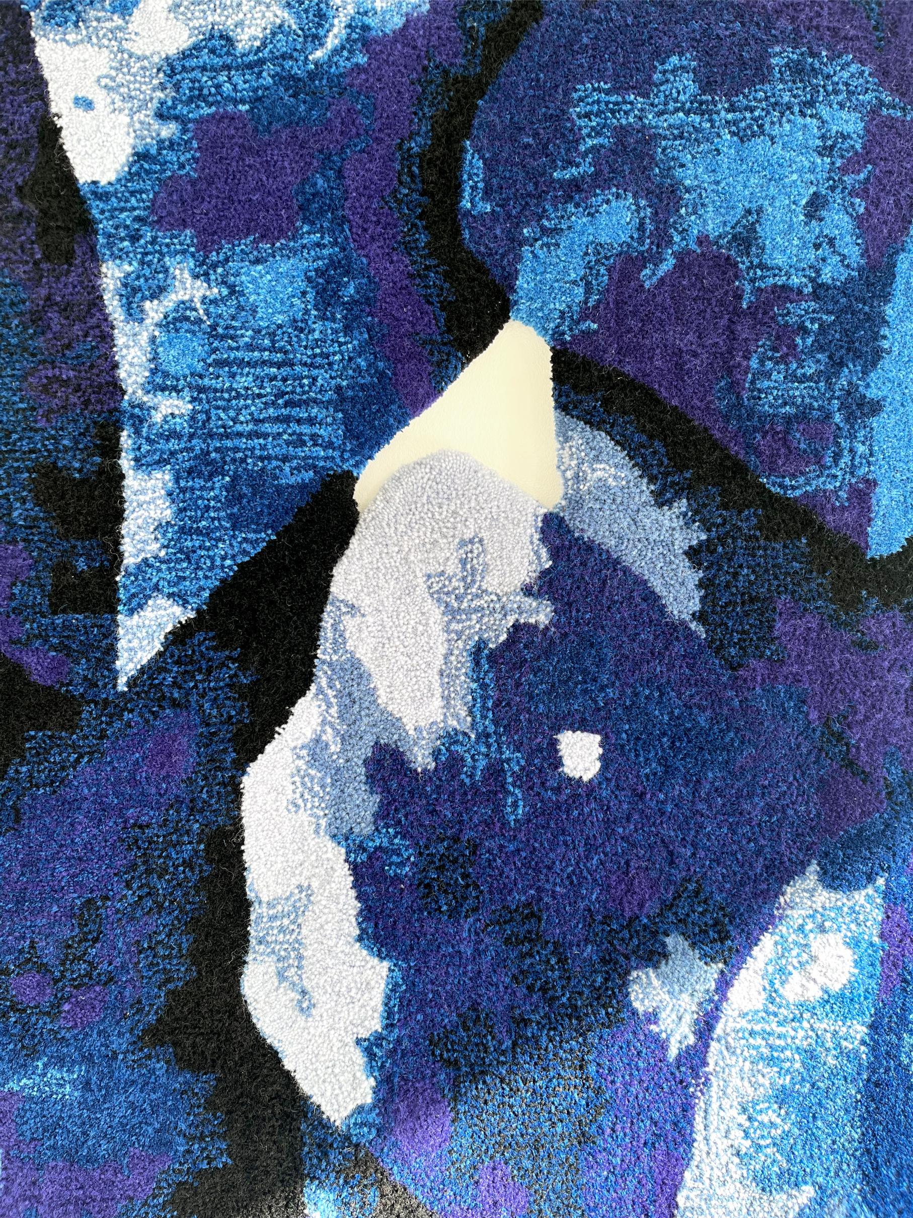 Post-Modern Velvet Realities Blue Rug by  Sven Jansse For Sale