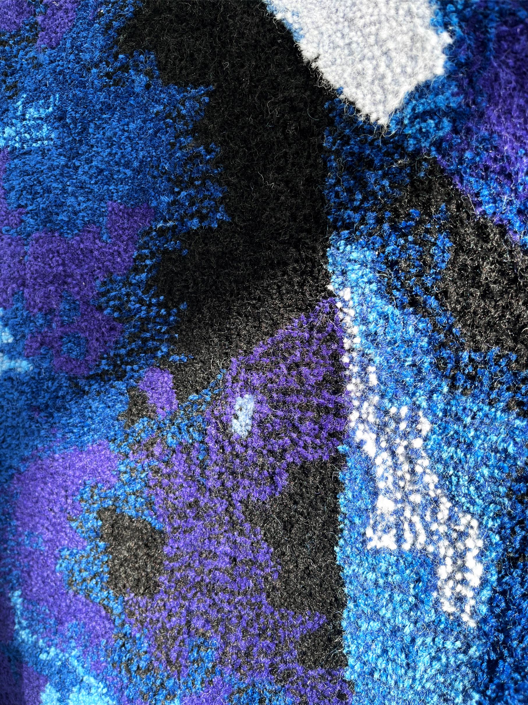 Dutch Velvet Realities Blue Rug by  Sven Jansse For Sale