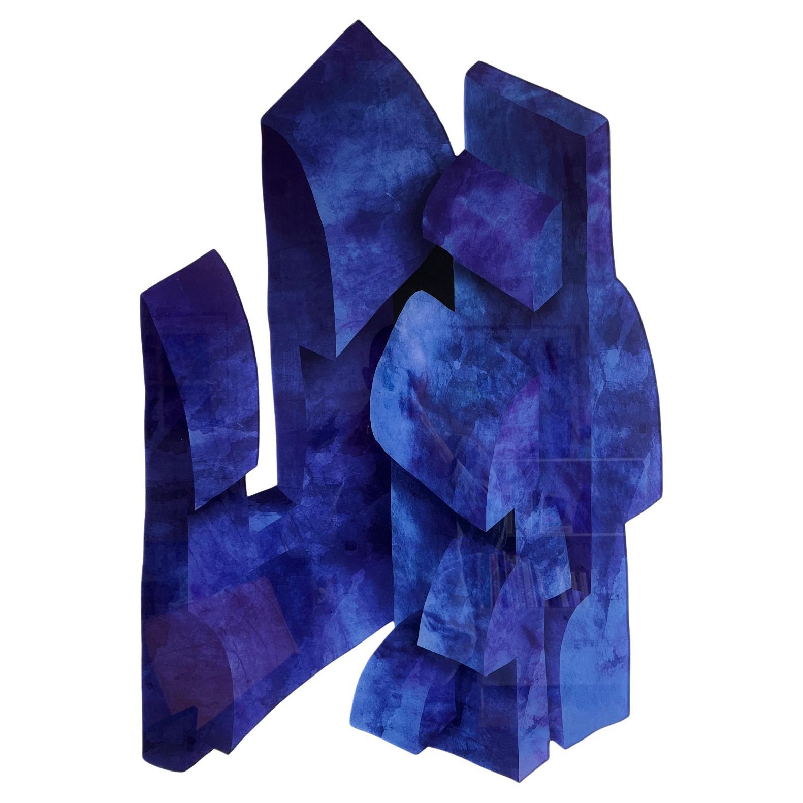 Sculpture murale bleue Velvet Realities  Sven Jansse
