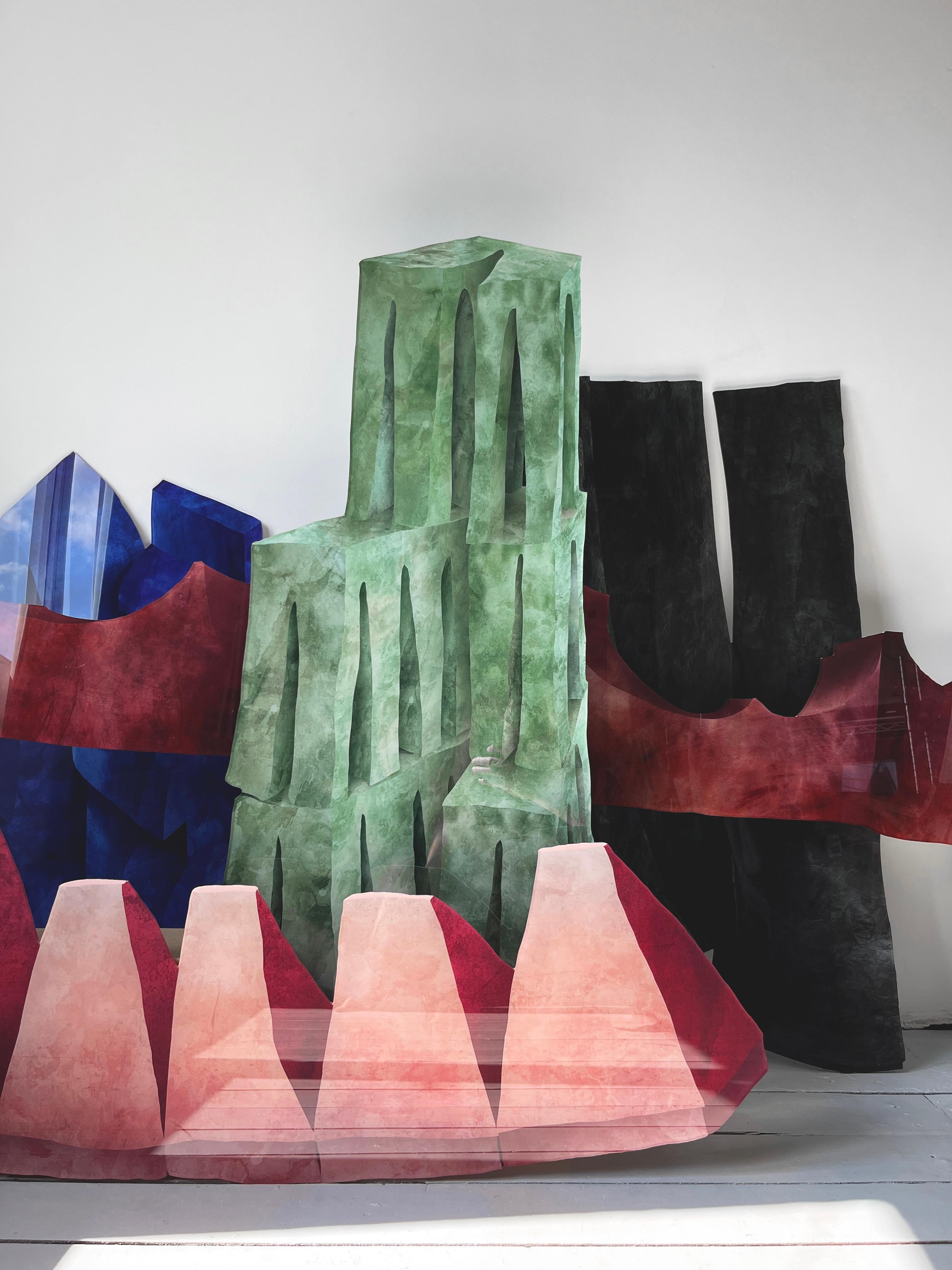 Sculpture murale verte Velvet Realities  Sven Jansse en vente 2