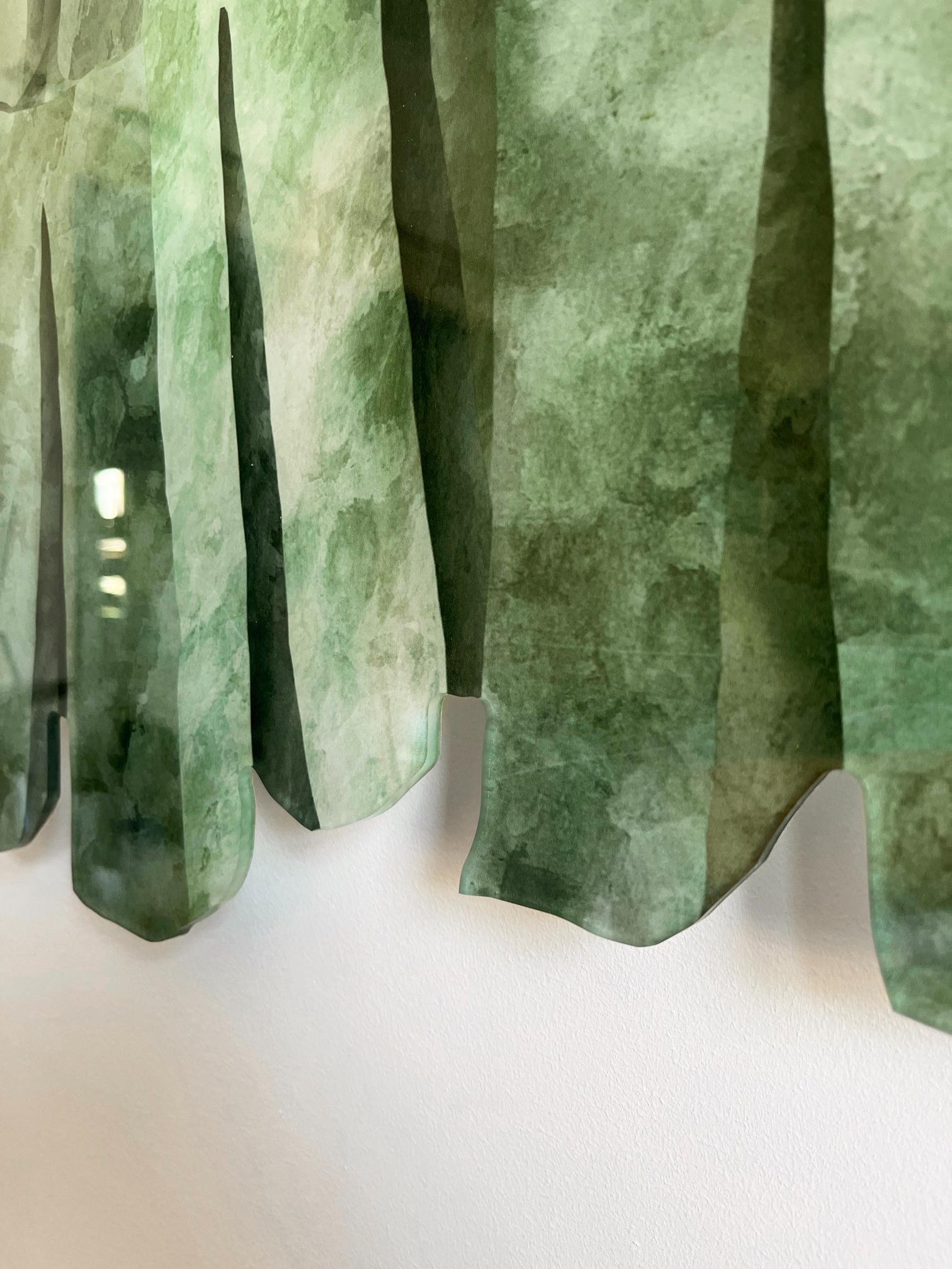 Realidades de terciopelo Escultura de pared verde de  Sven Jansse Posmoderno en venta