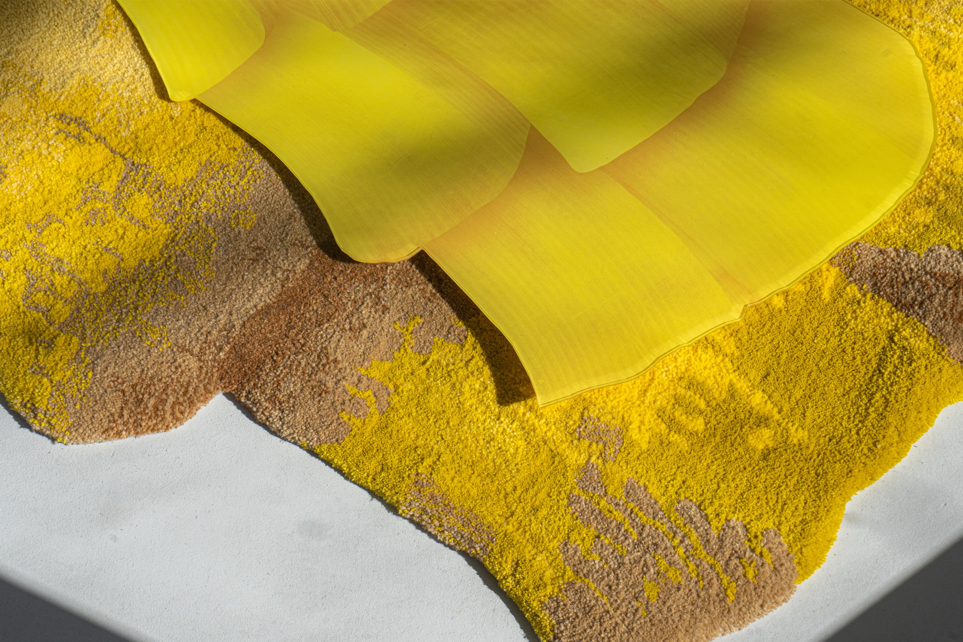 Powder-Coated Velvet Realities Yellow Rug by  Sven Jansse For Sale