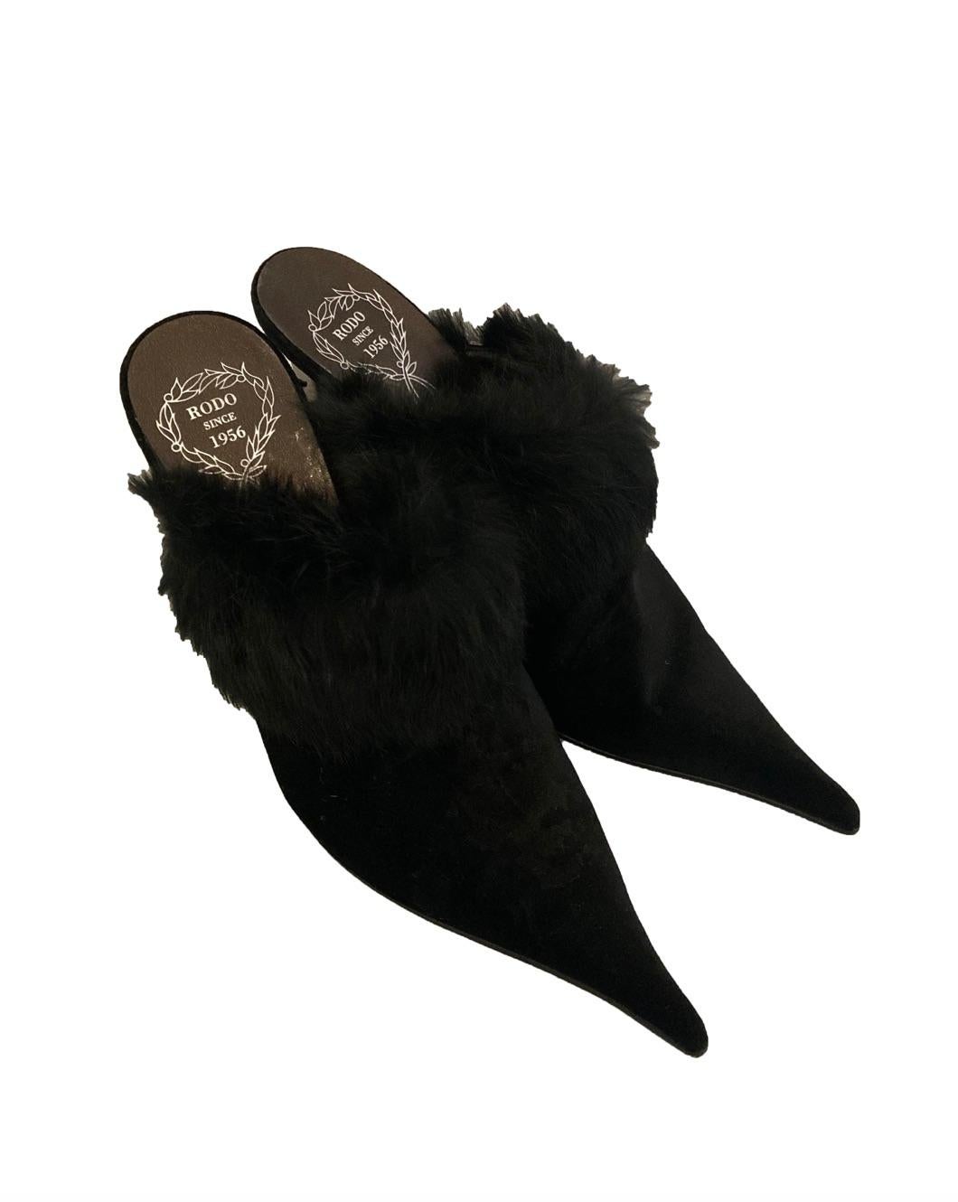 Velvet Rodo Raven Mules For Sale 1
