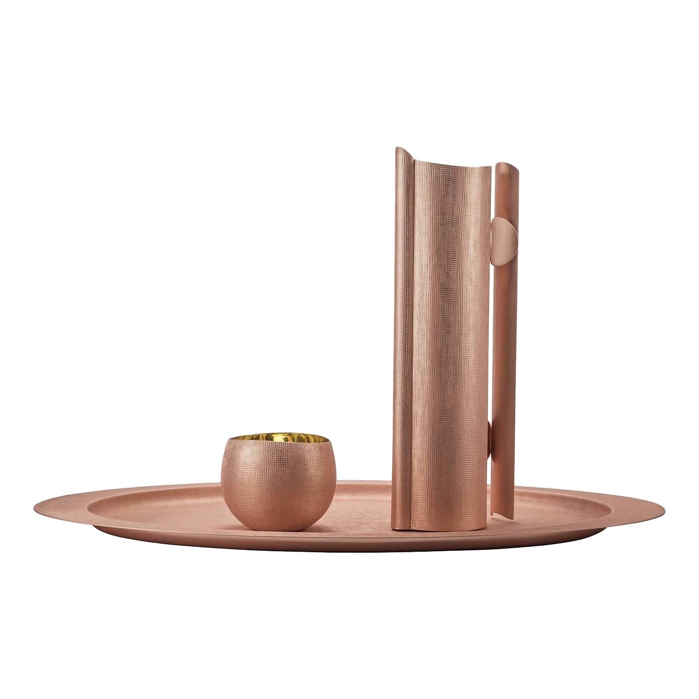 Velvet Rosa Drink and Tray Set by Zanetto For Sale