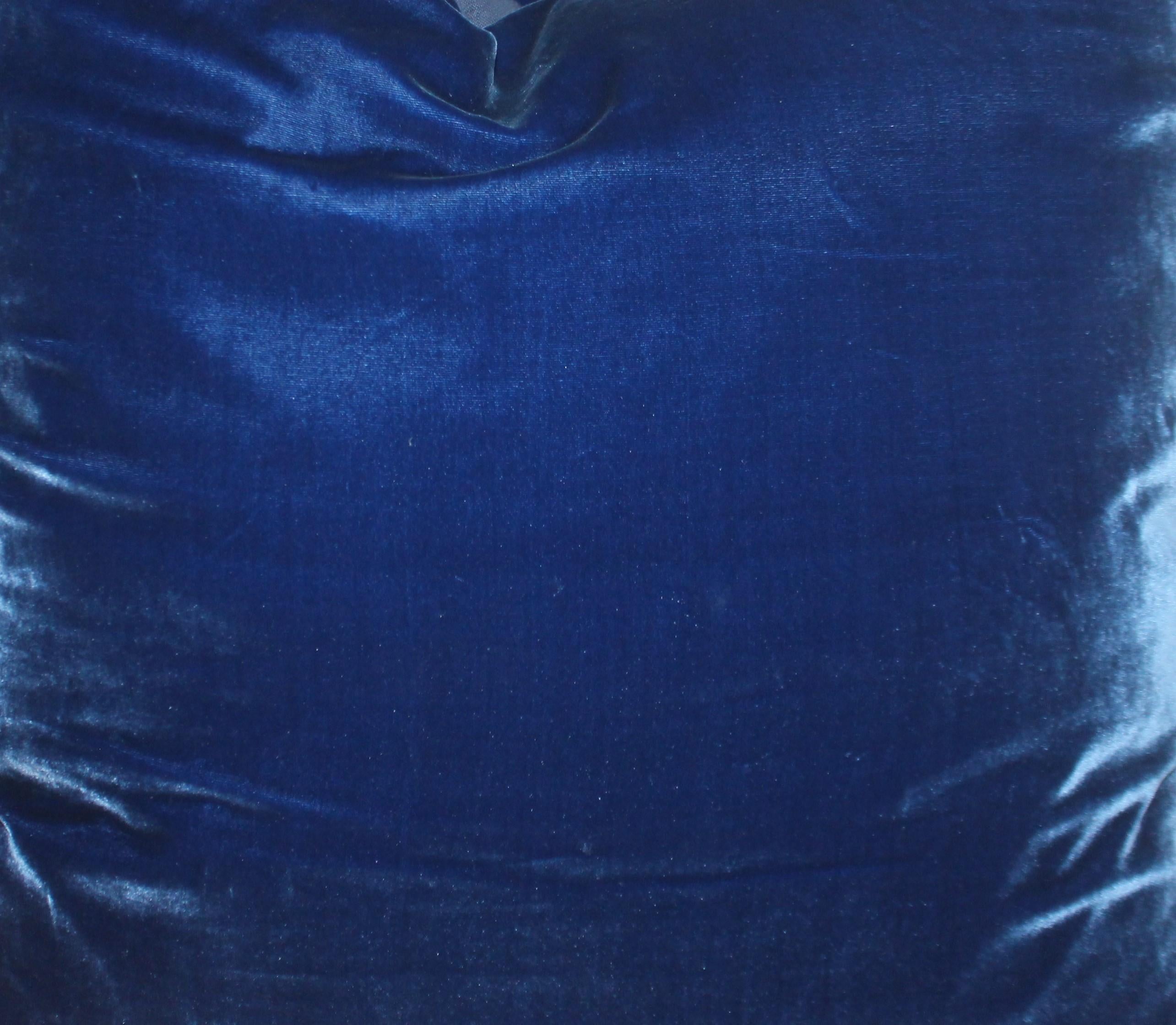 Velvet Royal Blue & Indigo Blue Pillows, Pair 2