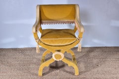 Velvet Savonarola Armchair