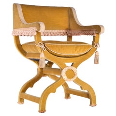 Velvet Savonarola Armchair