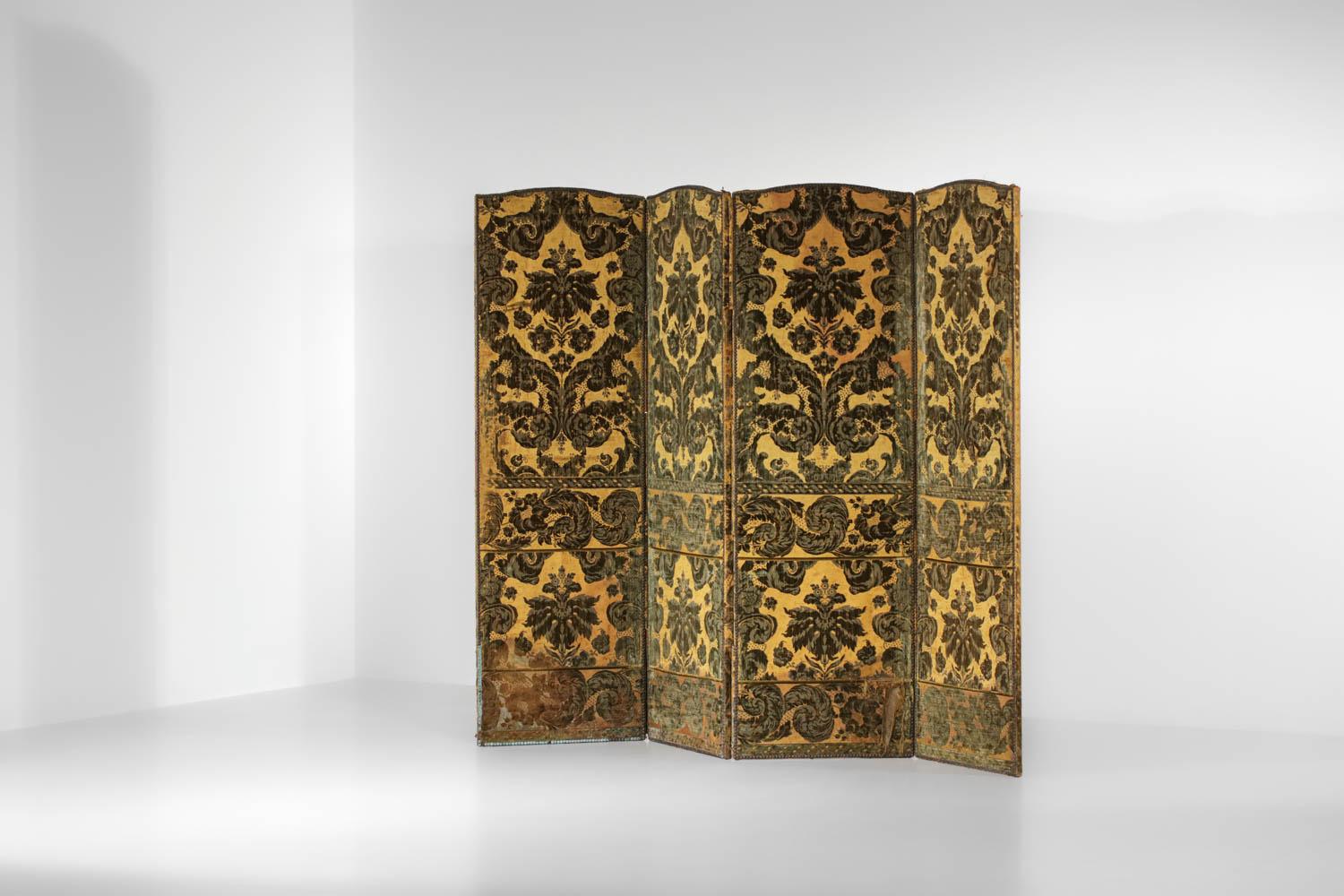 Baroque Velvet screen from the 30's / 40's French gold and black - G329