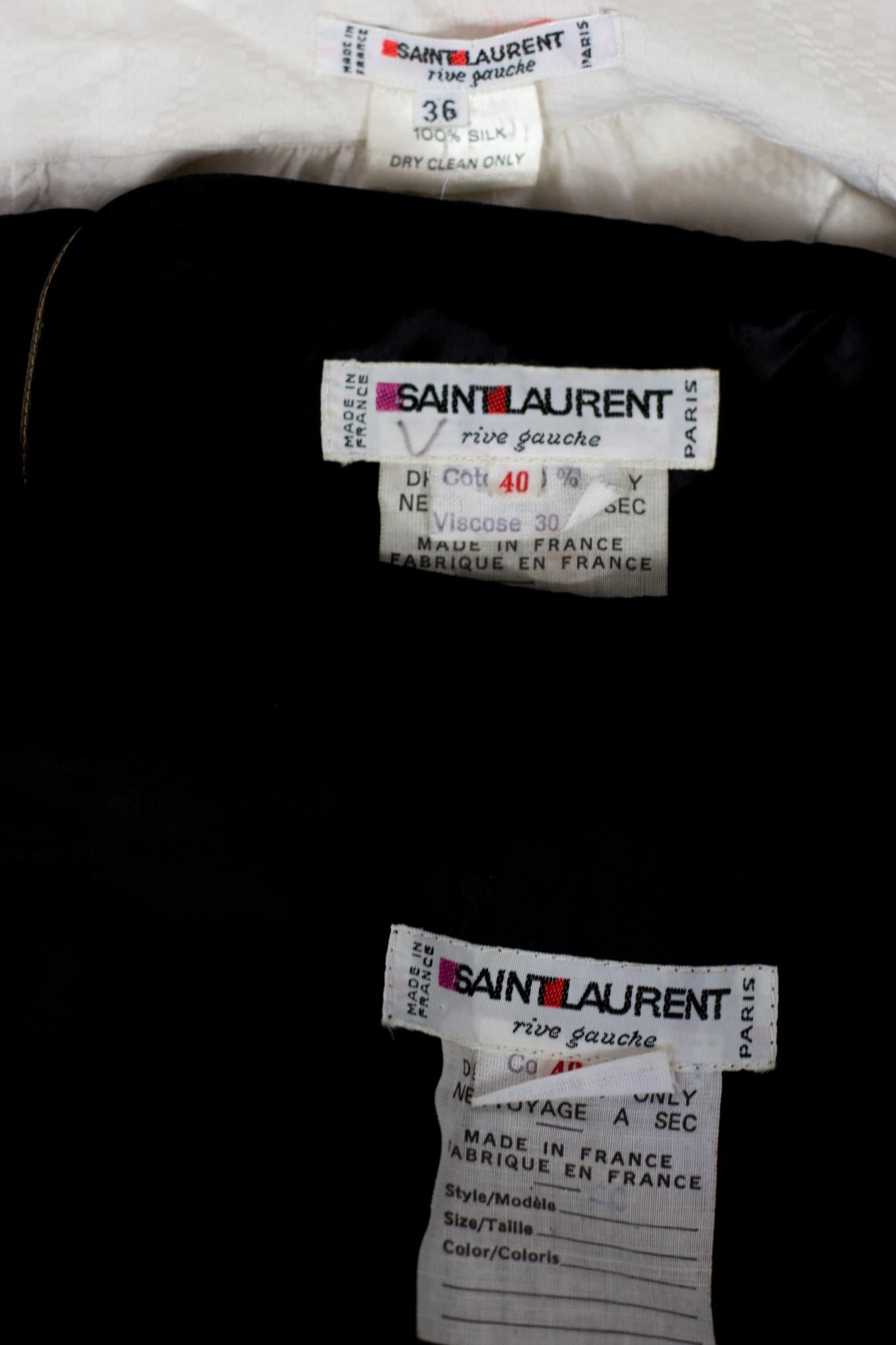 Black Velvet & Silk Set Yves Saint Laurent Rive Gauche Ballets Russes Fall Winter 1976