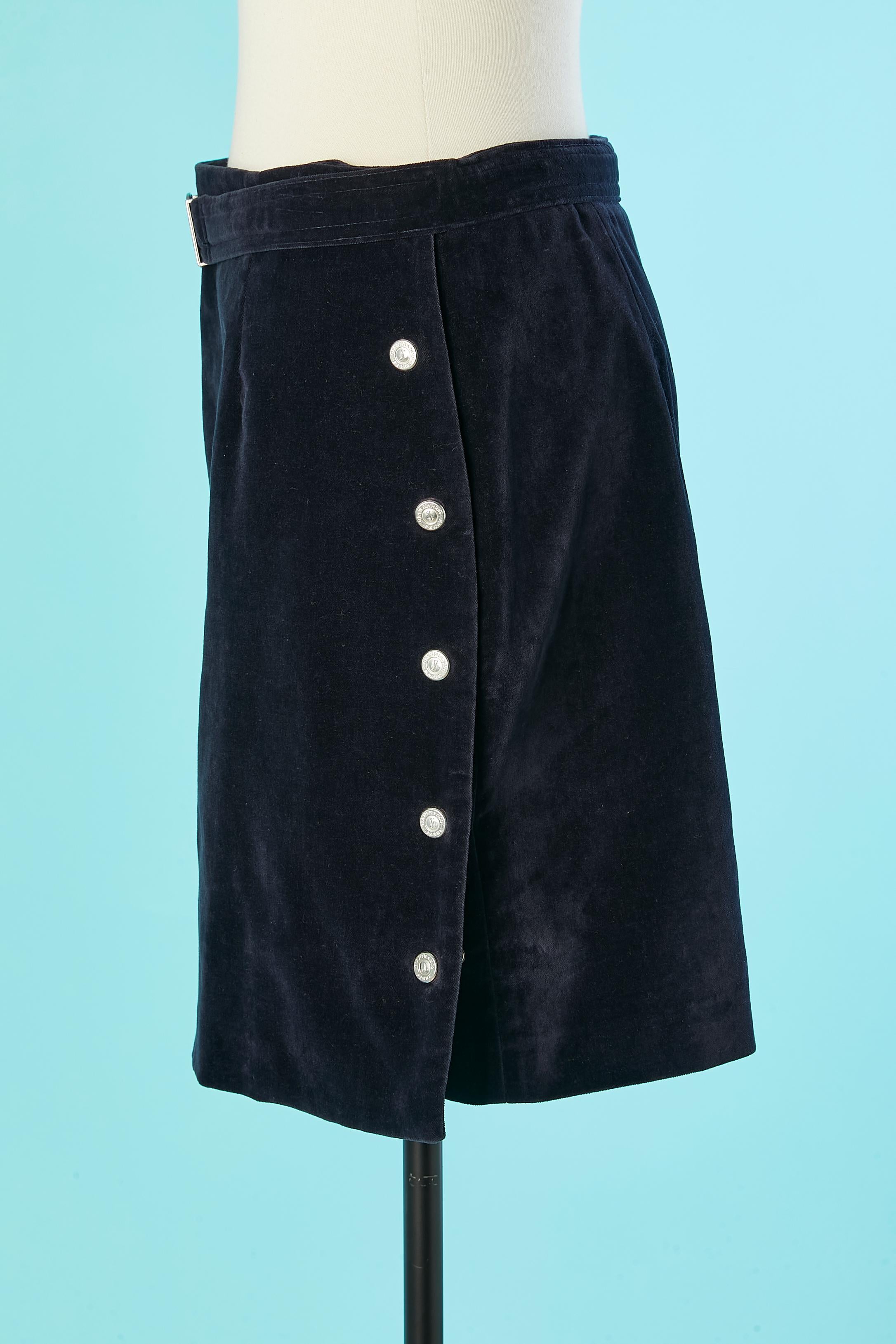 Women's Velvet skirt with branded snap and branded belt buckle Gianfranco Ferré Jeans  For Sale