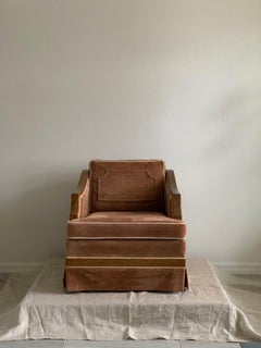 Ochre Armchair Waterfall Skirted