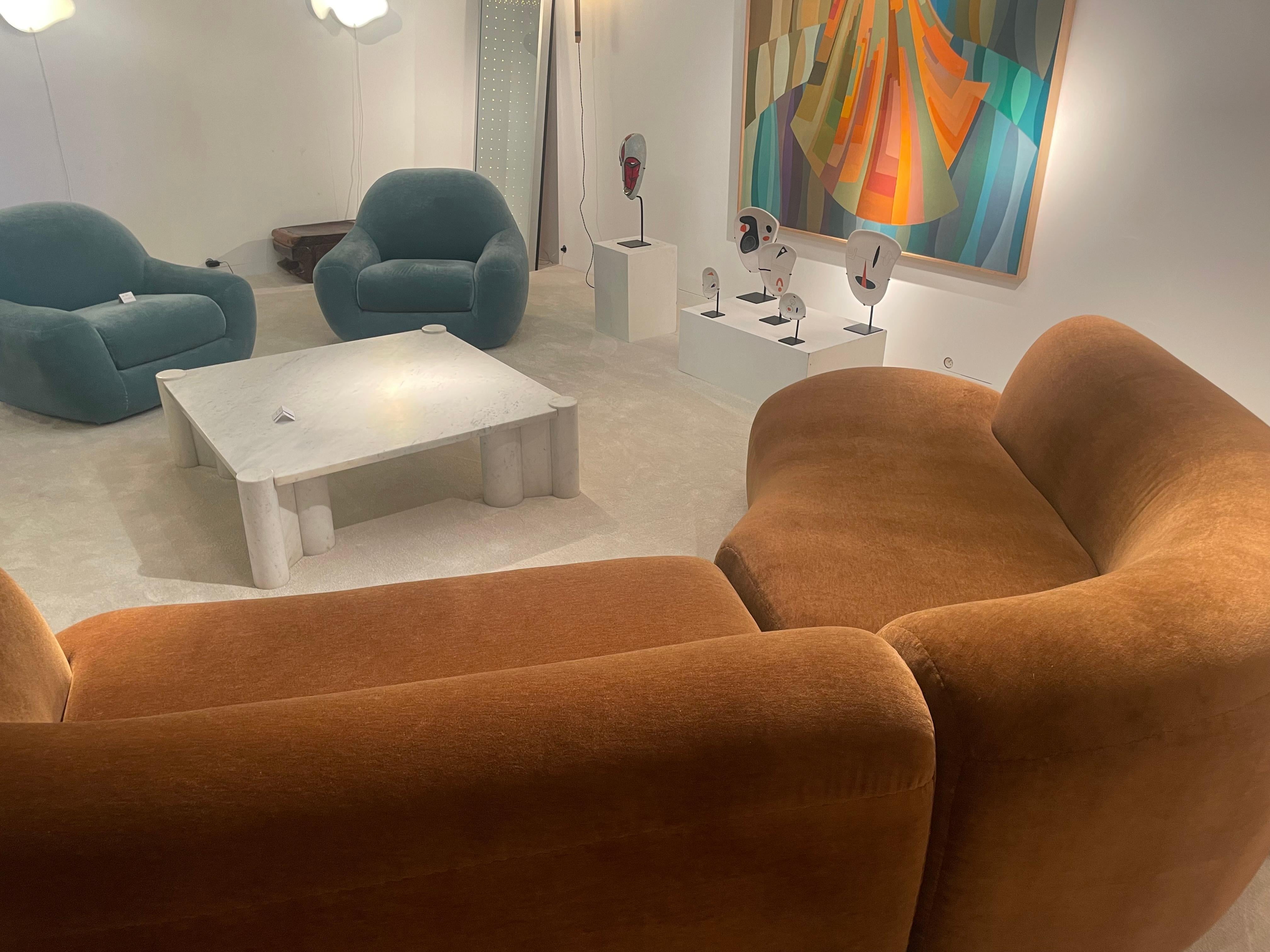 Fabric Velvet Sofa 1970