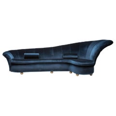 Velvet Sofa Attributed to Marzio Cecchi, circa 1970s, Italy