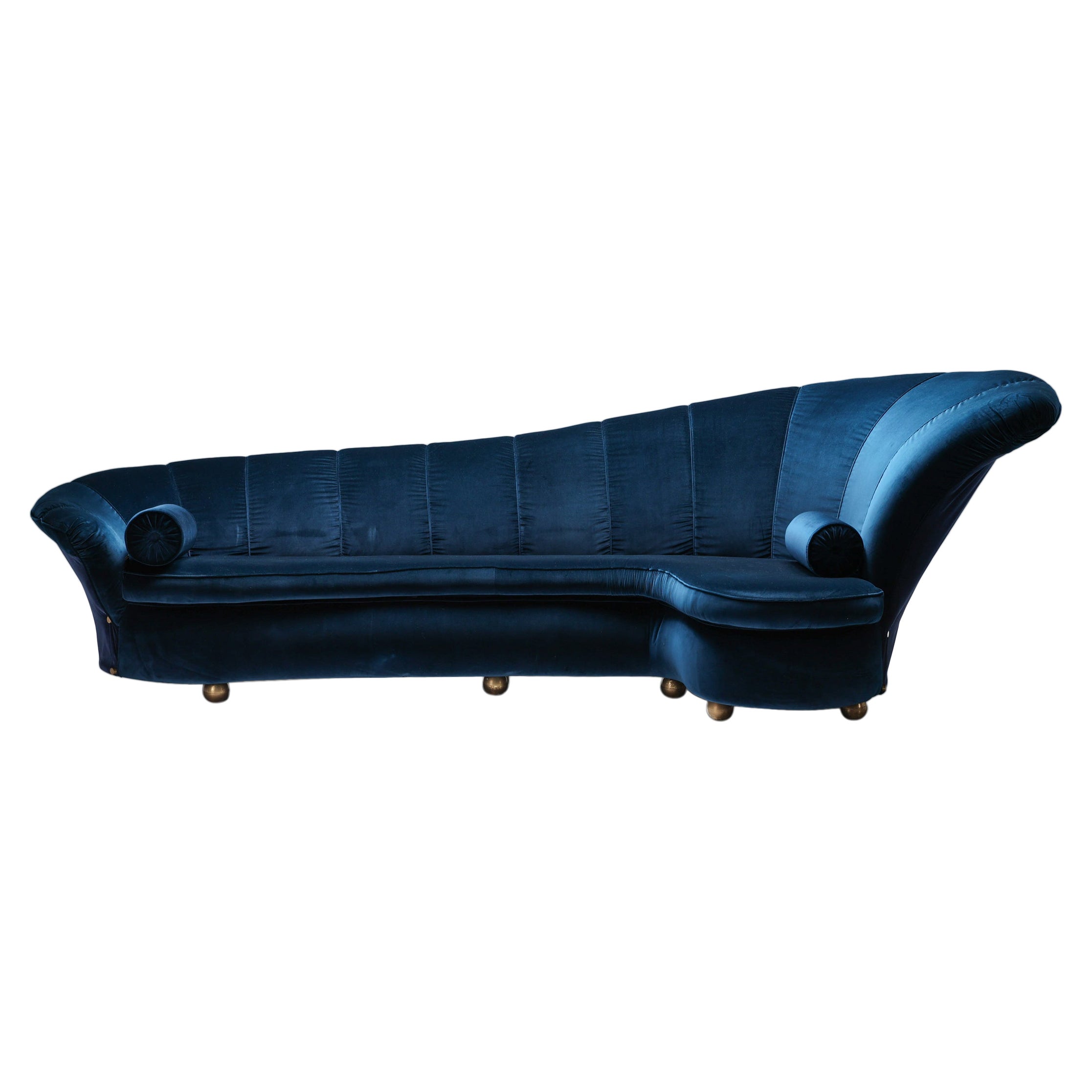 Velvet Sofa Attributed to Marzio Cecchi, Italian Design, Glam Canape, 1970's