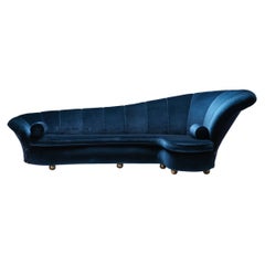 Velvet Sofa Attributed to Marzio Cecchi, Italian Design, Glam Canape, 1970's
