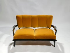 Velvet Sofa by Etienne-Henri Martin for Steiner, 1950s