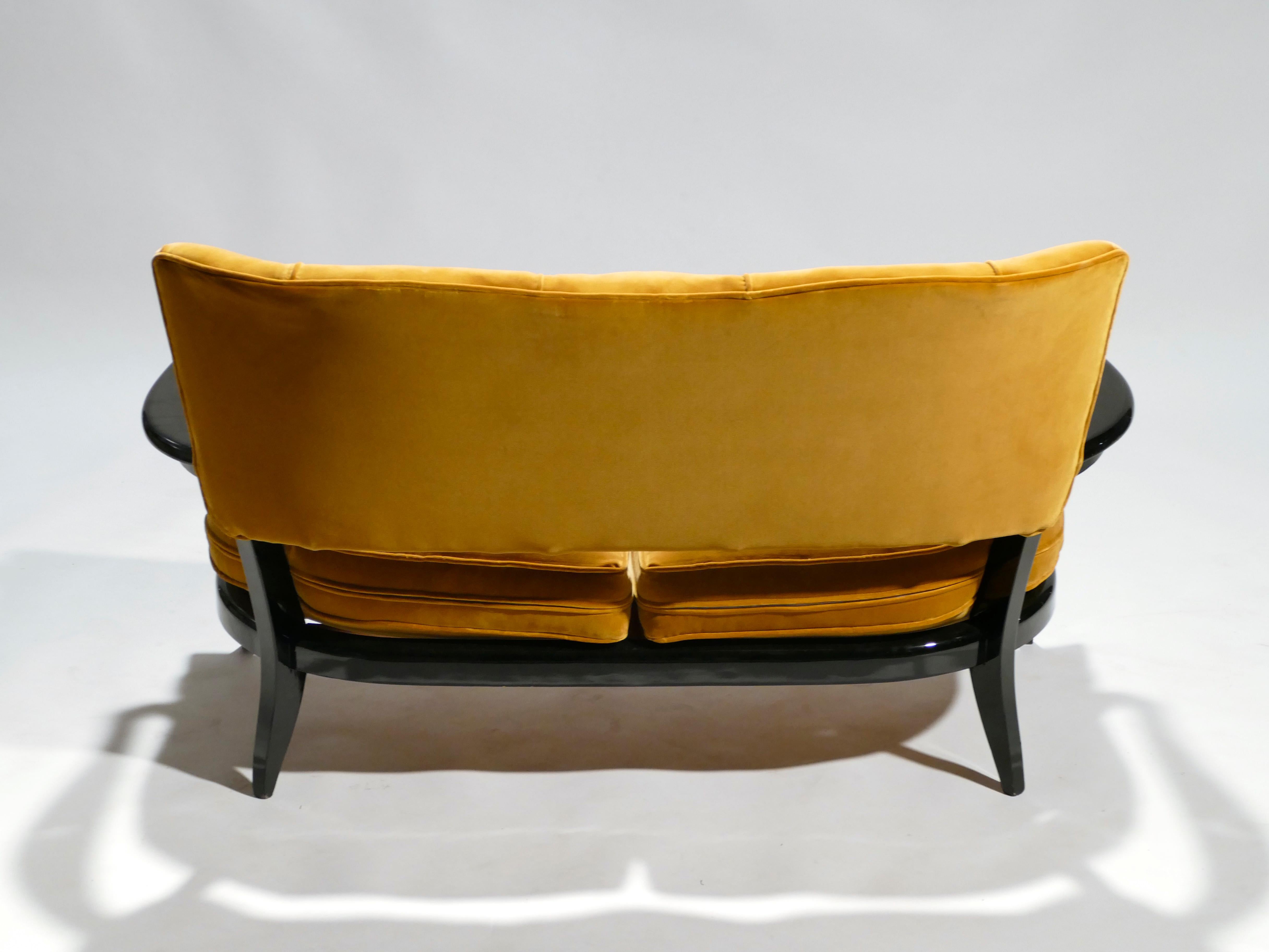 Velvet Sofa by Etienne-Henri Martin for Steiner, 1950s 2