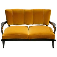 Vintage Velvet Sofa by Etienne-Henri Martin for Steiner, 1950s